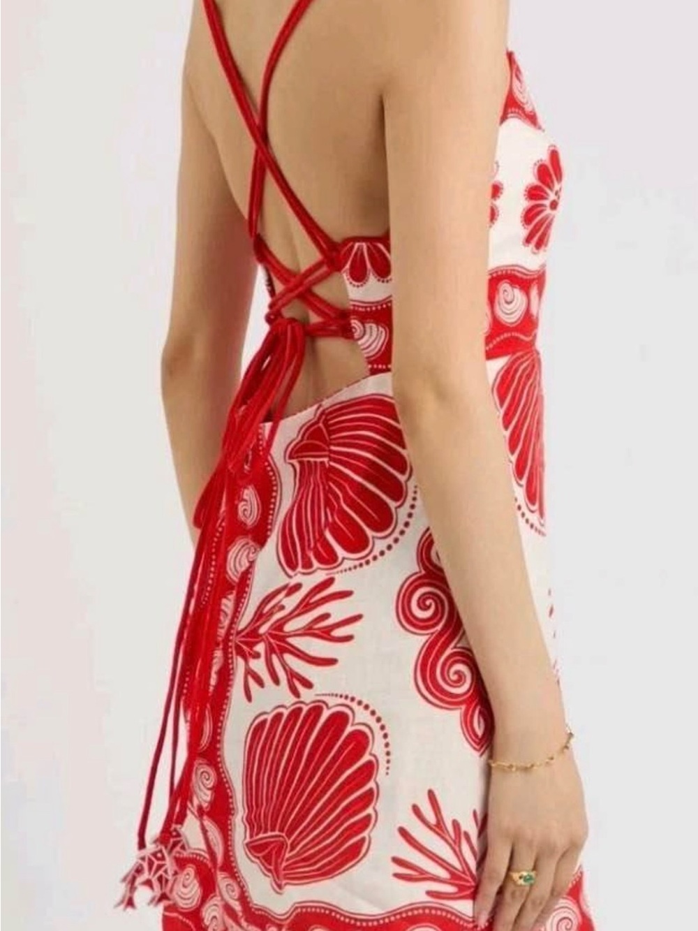 FARM Rio Red & White Shell-Print Sundress - Picture 4 of 5